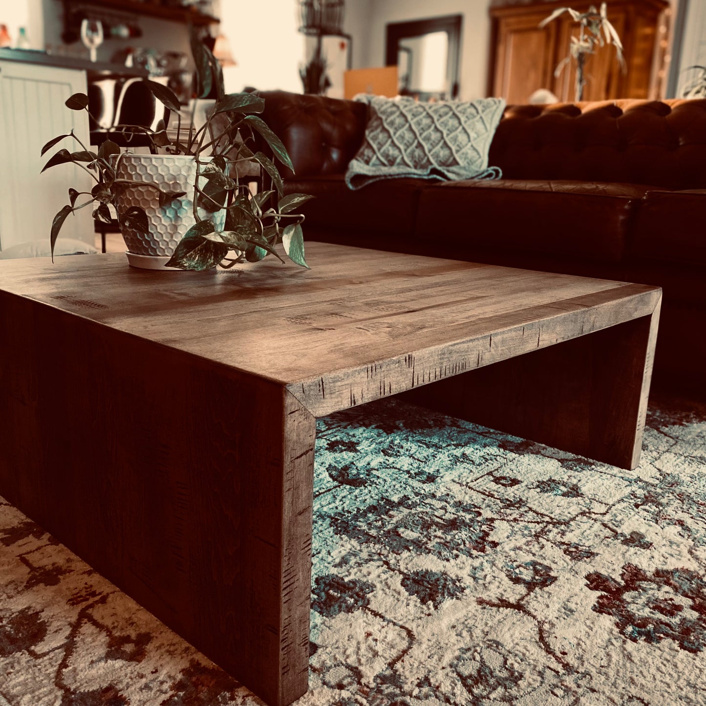 "Waterfall" Solid Wood Coffee Table