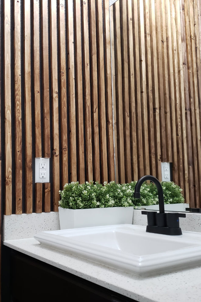 Lattes de bois verticales en bois massif (paquet de 5 lattes)