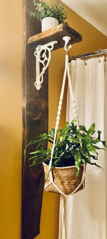 Pine support and shelf with bark