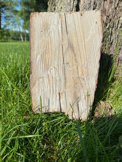 Custom made light fixture on 100-year-old barn wood from Quebec