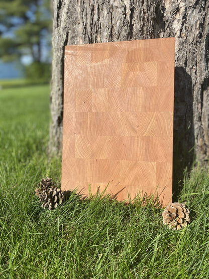 Bloc de boucher en bois de grain de bout fait en merisier