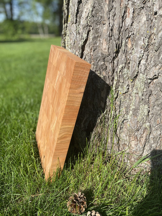 Bloc de boucher en bois de grain de bout fait en merisier