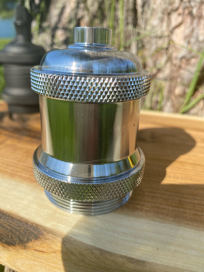 Custom made light fixture on 100-year-old barn wood from Quebec