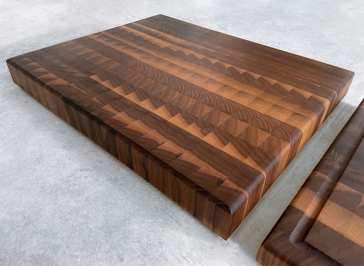 Standing grain butcher block