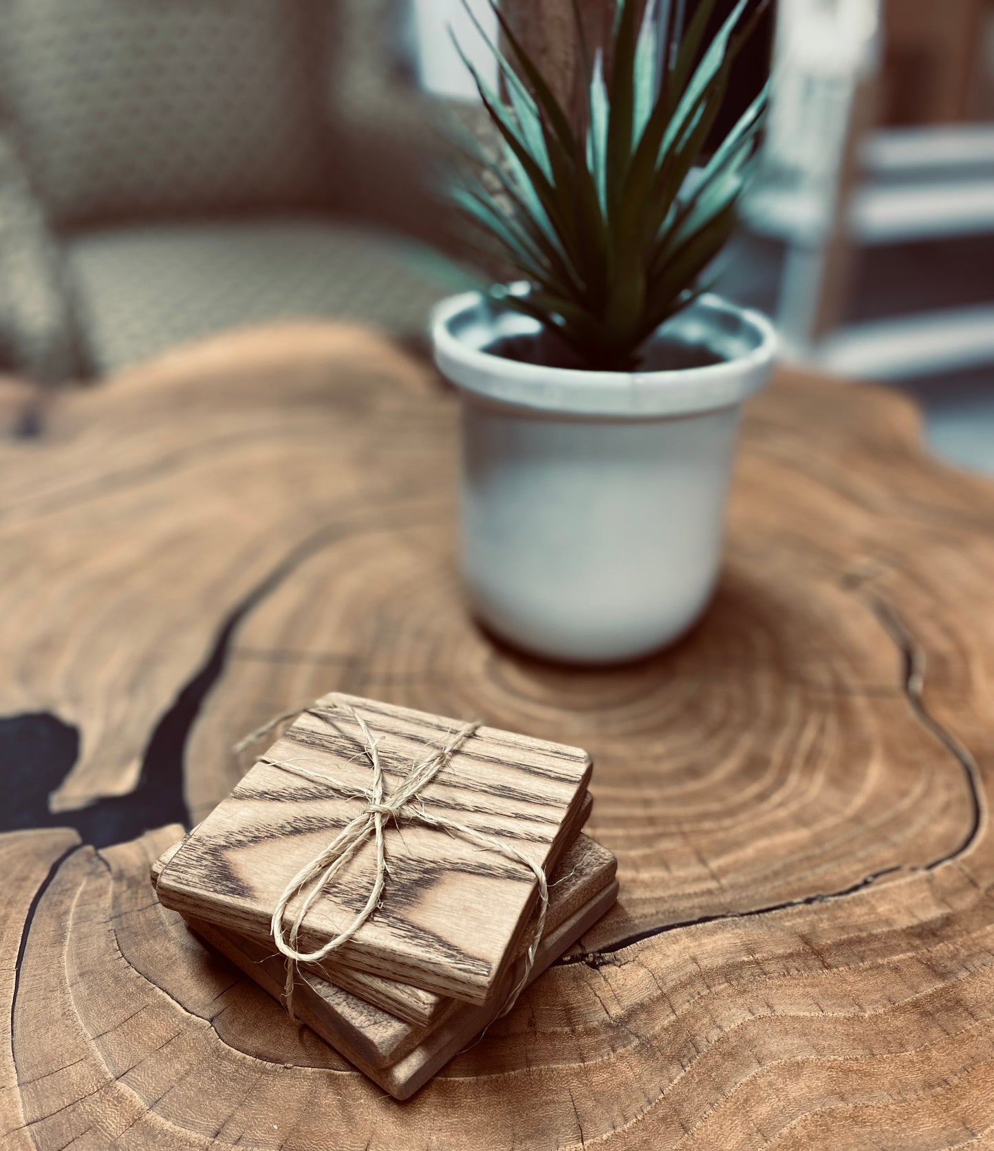 Solid wood coasters